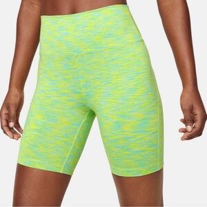 Outdoor Voices Green and Yellow Bike Shorts with Seamless Waistband